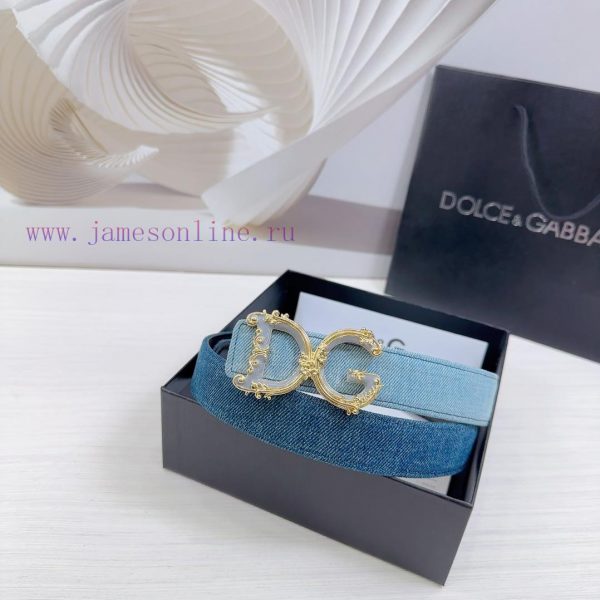 3.0cm D&G Dolce&Gabbana waist belt, made of special denim fabric paired with top layer cowhi qx63kmkh - Image 5