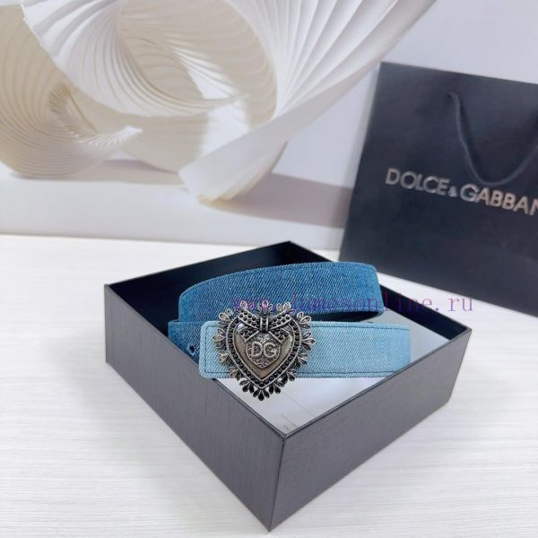 3.0cm D&G Dolce&Gabbana waist belt, made of special denim fabric paired with top layer cowhi 5cddrpi3 - Image 5