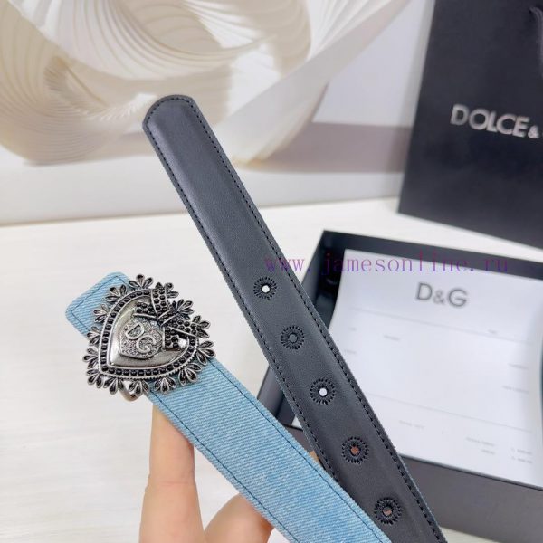 3.0cm D&G Dolce&Gabbana waist belt, made of special denim fabric paired with top layer cowhi 5cddrpi3 - Image 8