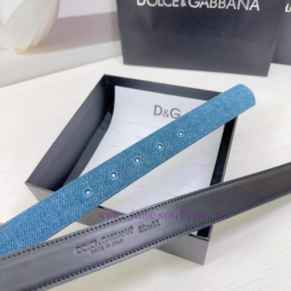 3.0cm D&G Dolce&Gabbana waist belt, made of special denim fabric paired with top layer cowhi qx63kmkh - Image 10