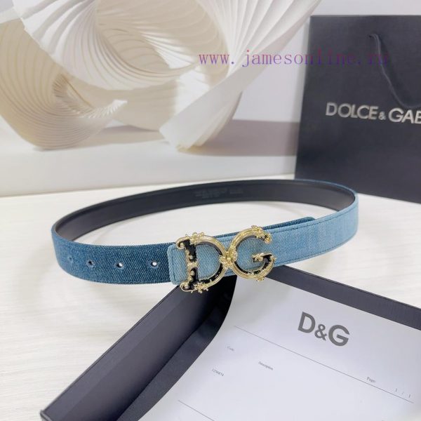 3.0cm D&G Dolce&Gabbana waist belt, made of special denim fabric paired with top layer cowhi e8k6k5to