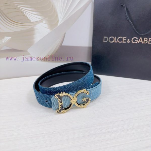 3.0cm D&G Dolce&Gabbana waist belt, made of special denim fabric paired with top layer cowhi e8k6k5to - Image 4