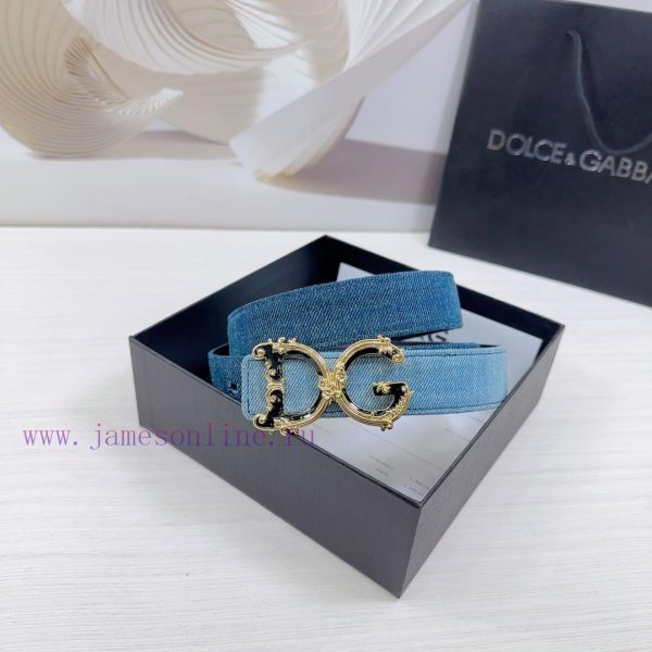 3.0cm D&G Dolce&Gabbana waist belt, made of special denim fabric paired with top layer cowhi e8k6k5to - Image 7
