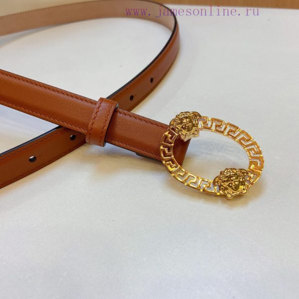 Versace Versace 2.0cm thin waistband made of original soft leather with a signature 3D buckl exwi1lpv - Image 4