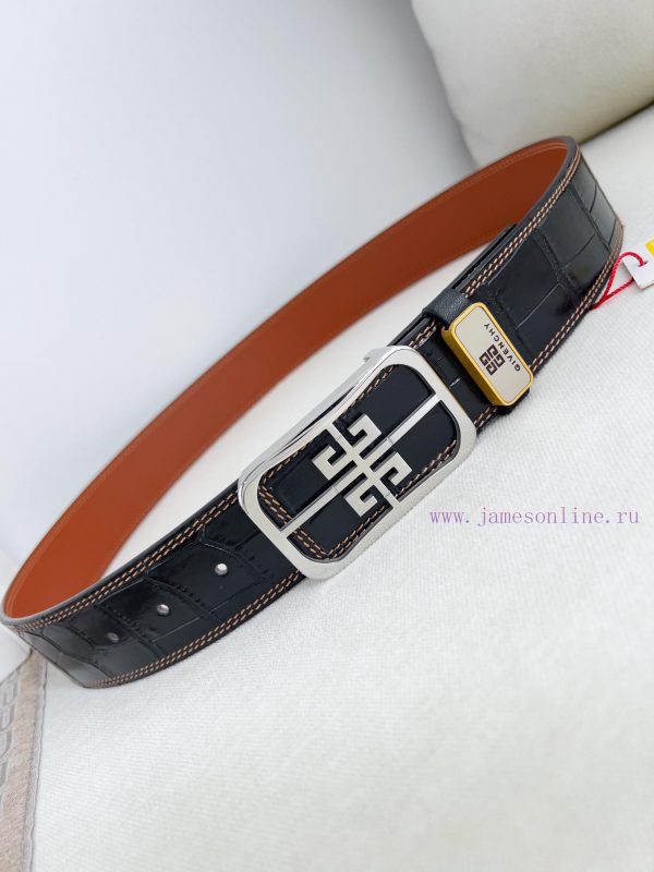 Givenchy GIVENCHY Belt ️ BeltBuckle, smooth buckle made of pure steel material, leather belt c6w310ov - Image 4