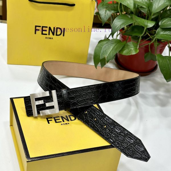 FENDL 40MM wide double-sided original calf leather with a single ruthenium palladium plated mj55gkgp
