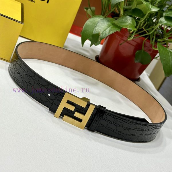 FENDL 40MM wide double-sided original calf leather with a single ruthenium palladium plated mtwb28sj - Image 7