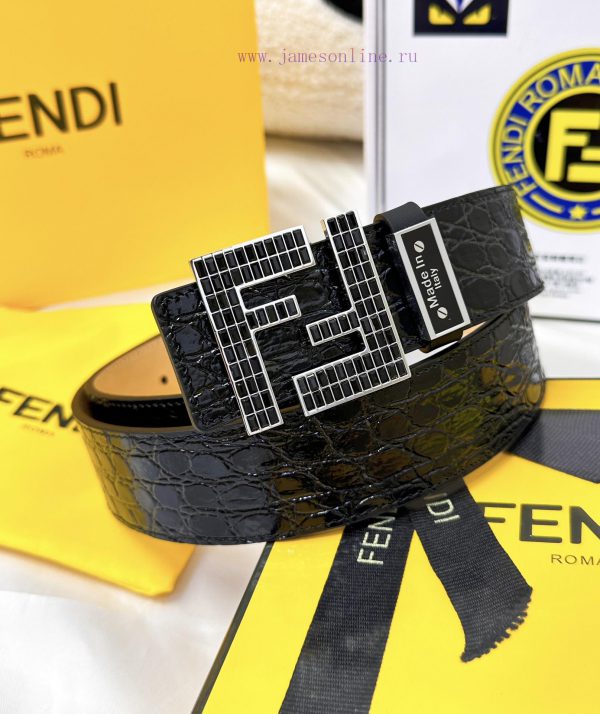 Belt FENDI Fendi ReproductionBelt made of 100% head layer cowhide with crocodile pattern, ev vo3jpjth