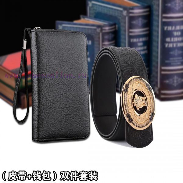 Belt and wallet two-piece setWooden box with accompanying picturesVERSACE Belt+Wallet SetBuc rqtxg5j3