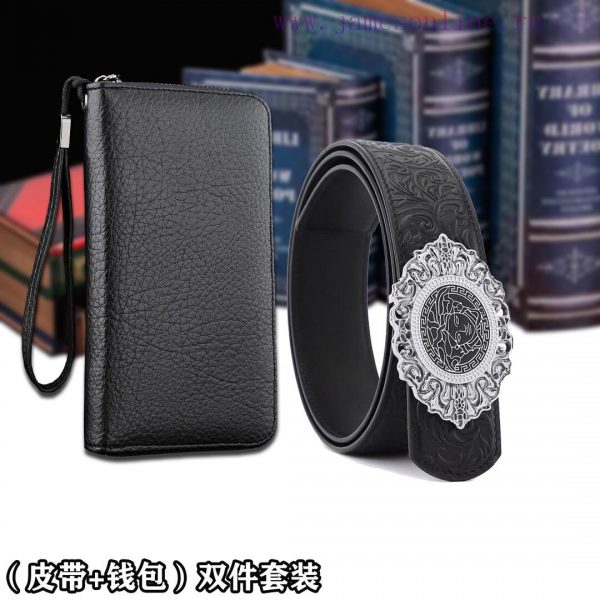Belt and wallet two-piece setWooden box with accompanying picturesVERSACE Belt+Wallet SetBuc 9gdlap4n