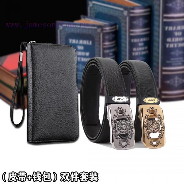 Belt and wallet two-piece setWooden box with accompanying picturesVERSACE Belt+Wallet SetBuc 0psouc3o