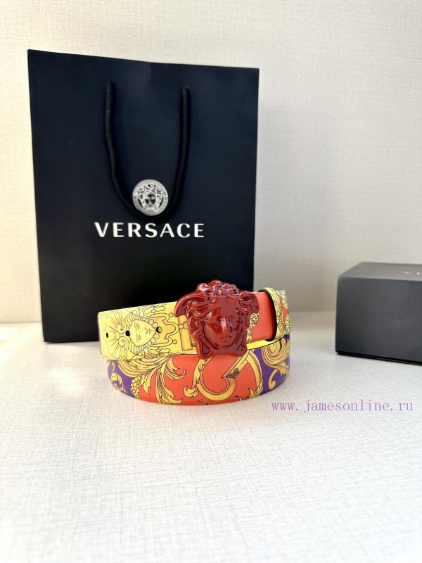 Width 4.0cm Versace This Palazzo belt is made of cowhide fabric and adorned with Le Pop Clas 15fybzv5 - Image 6