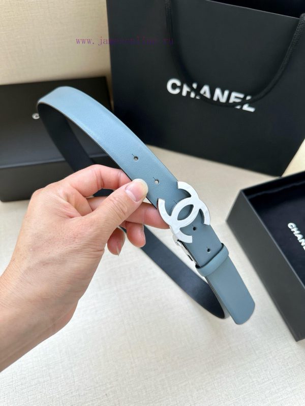 Width 3.0cm CHANEL Rotating Double C Calfskin and Silver Gun Gold Metal Belt Multi Color Wom ewhwqerf