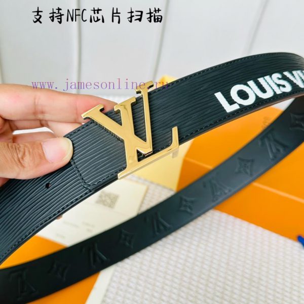 .  Width 40mm 𝕃𝕠𝕦𝕚𝕤𝕧𝕦𝕚𝕥𝕥𝕠𝕟 Imported EP water ripple contrast original calf leather bottom em pst8bk6c - Image 3