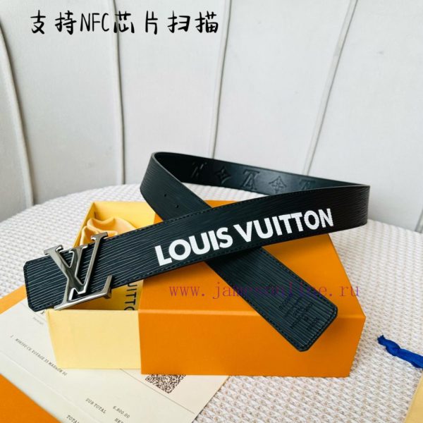 .  Width 40mm 𝕃𝕠𝕦𝕚𝕤𝕧𝕦𝕚𝕥𝕥𝕠𝕟 Imported EP water ripple contrast original calf leather bottom em 4frolil1