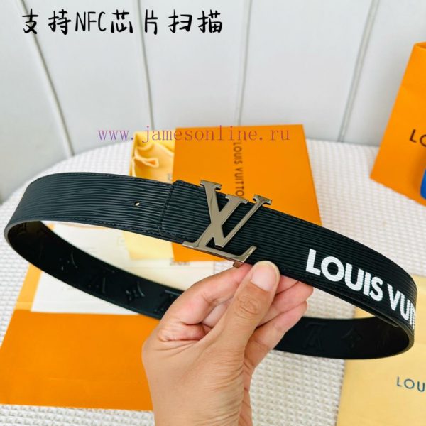 .  Width 40mm 𝕃𝕠𝕦𝕚𝕤𝕧𝕦𝕚𝕥𝕥𝕠𝕟 Imported EP water ripple contrast original calf leather bottom em 4frolil1 - Image 4