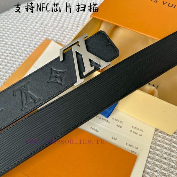 .  Width 40mm 𝕃𝕠𝕦𝕚𝕤𝕧𝕦𝕚𝕥𝕥𝕠𝕟 Imported EP water ripple contrast original calf leather bottom em ht9a62e1 - Image 8