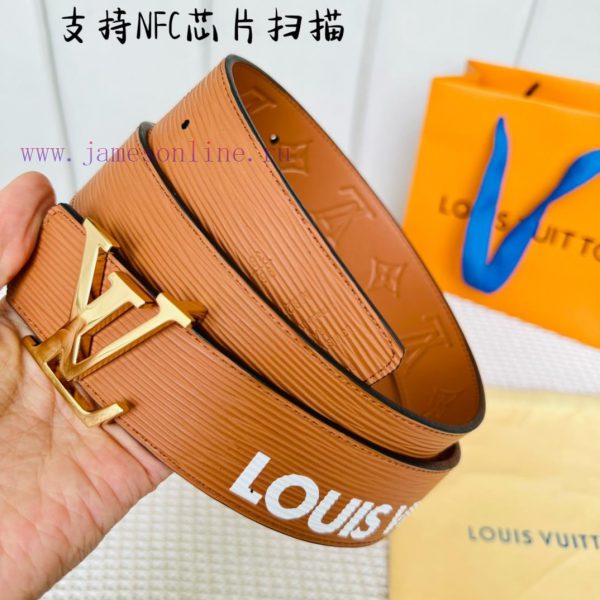 .  Width 40mm 𝕃𝕠𝕦𝕚𝕤𝕧𝕦𝕚𝕥𝕥𝕠𝕟 Imported EP water ripple contrast original calf leather bottom em yjjpaob3