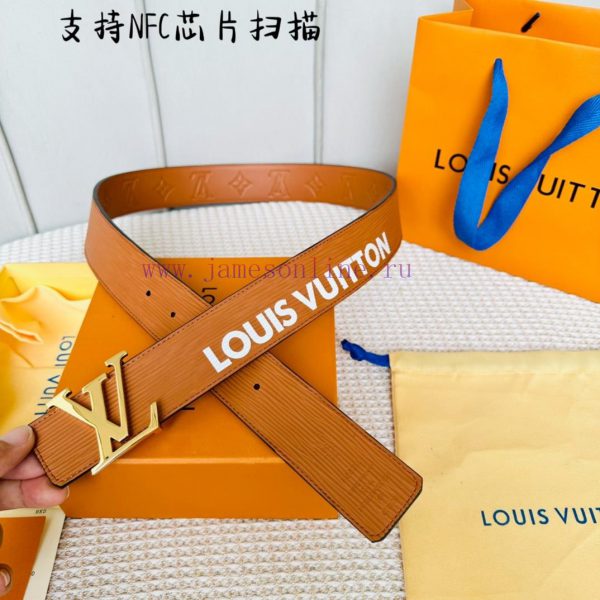 .  Width 40mm 𝕃𝕠𝕦𝕚𝕤𝕧𝕦𝕚𝕥𝕥𝕠𝕟 Imported EP water ripple contrast original calf leather bottom em yjjpaob3 - Image 3