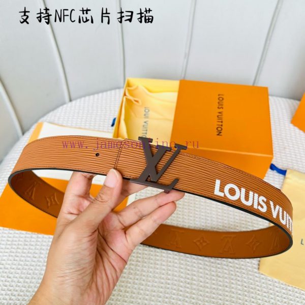 .  Width 40mm 𝕃𝕠𝕦𝕚𝕤𝕧𝕦𝕚𝕥𝕥𝕠𝕟 Imported EP water ripple contrast original calf leather bottom em 9bnognfe - Image 4