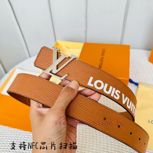 .  Width 40mm 𝕃𝕠𝕦𝕚𝕤𝕧𝕦𝕚𝕥𝕥𝕠𝕟 Imported EP water ripple contrast original calf leather bottom em 7csva3j8 - Image 4