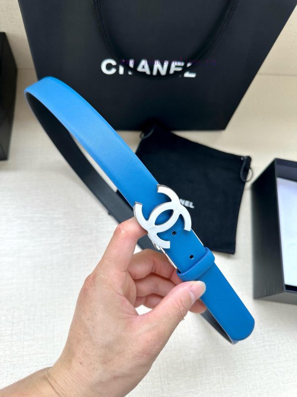 Width 3.0cm CHANEL Rotating Double C Calfskin and Silver Gun Gold Metal Belt Multi Color Wom aalbzflu