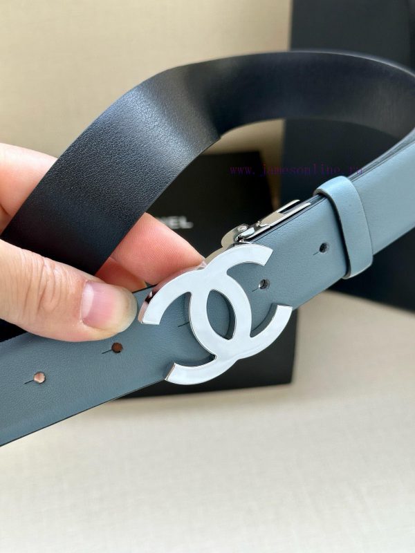 Width 3.0cm CHANEL Rotating Double C Calfskin and Silver Gun Gold Metal Belt Multi Color Wom 5yjmh7qt - Image 3