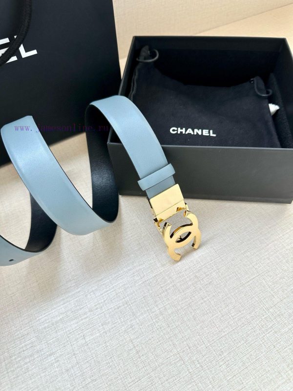 Width 3.0cm CHANEL Rotating Double C Calfskin and Silver Gun Gold Metal Belt Multi Color Wom 5yjmh7qt - Image 8