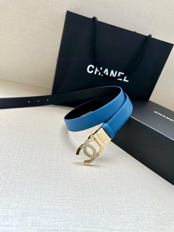 Width 3.0cm CHANEL Rotating Double C Calfskin and Silver Gun Gold Metal Belt Multi Color Wom aalbzflu - Image 9