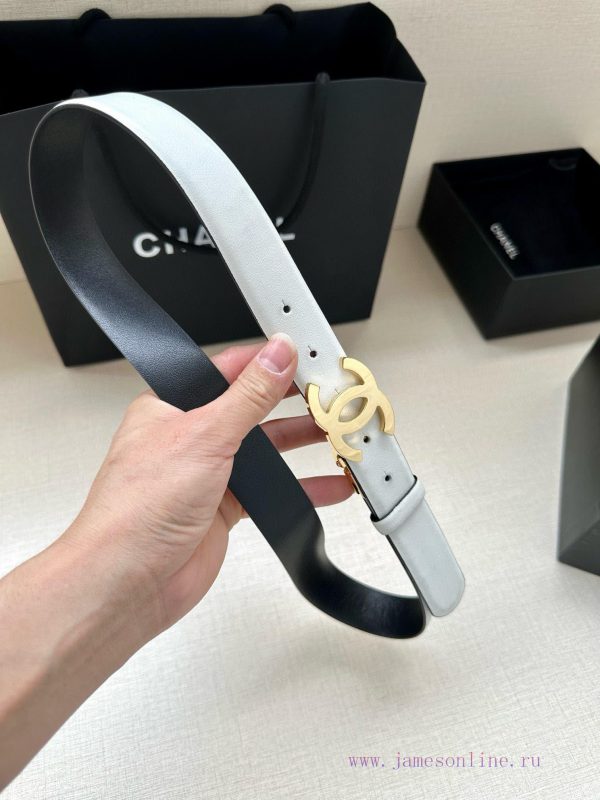 Width 3.0cm CHANEL Rotating Double C Calfskin and Silver Gun Gold Metal Belt Multi Color Wom kzw9wqfj - Image 7