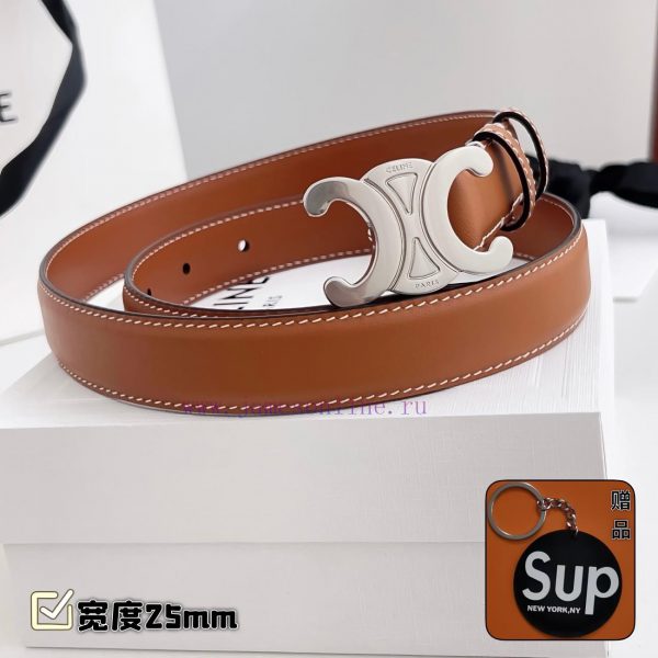 Female version CELINEComplete set of free keytag casual belt series with simple metal logo, egeqdf9f