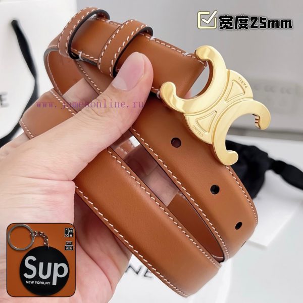 Female version CELINEComplete set of free keytag casual belt series with simple metal logo, ddwk03gz - Image 4