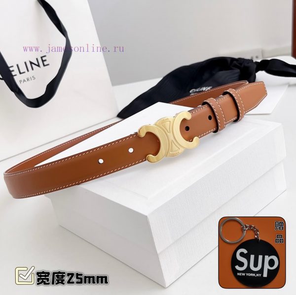 Female version CELINEComplete set of free keytag casual belt series with simple metal logo, ddwk03gz - Image 6