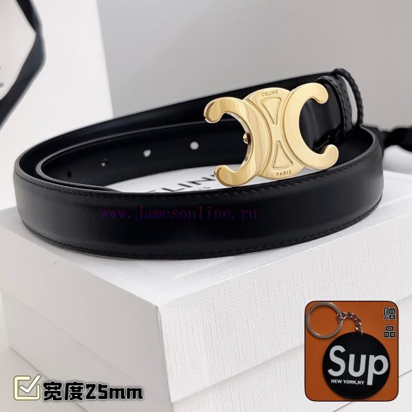 Female version CELINEComplete set of free keytag casual belt series with simple metal logo, git31ep0