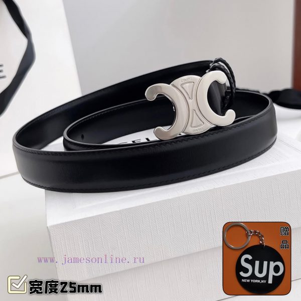 Female version CELINEComplete set of free keytag casual belt series with simple metal logo, nxvw97zf