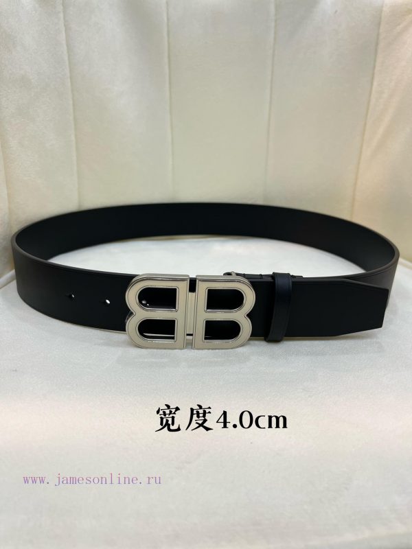 New model from Balenciaga official website, double-sided calf leather with a width of 4.0cm bao77pon