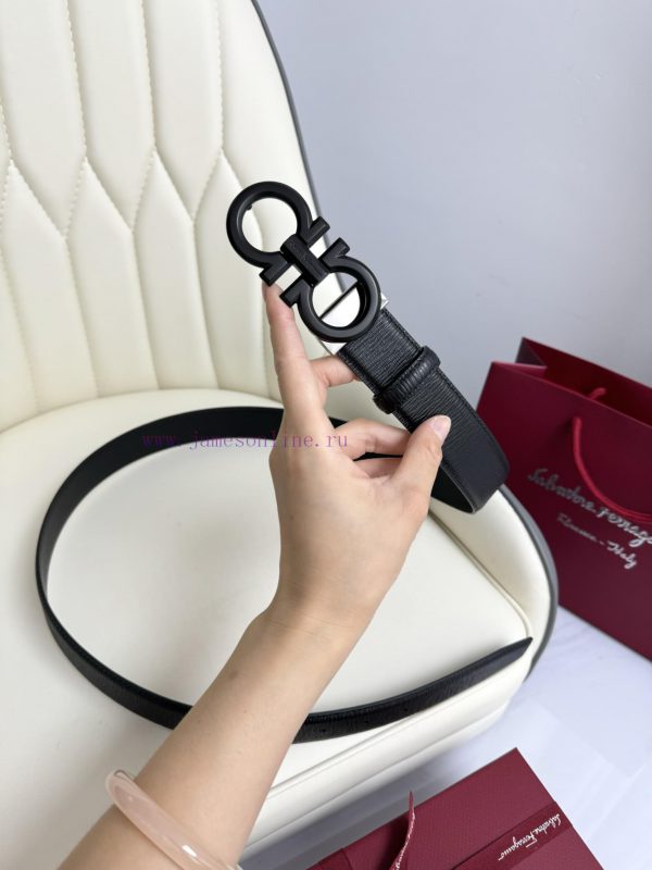 Ferragamo. FerragamoFull width 3.5cm high-end customized men's belt double-sided imported co dwu5fx0h
