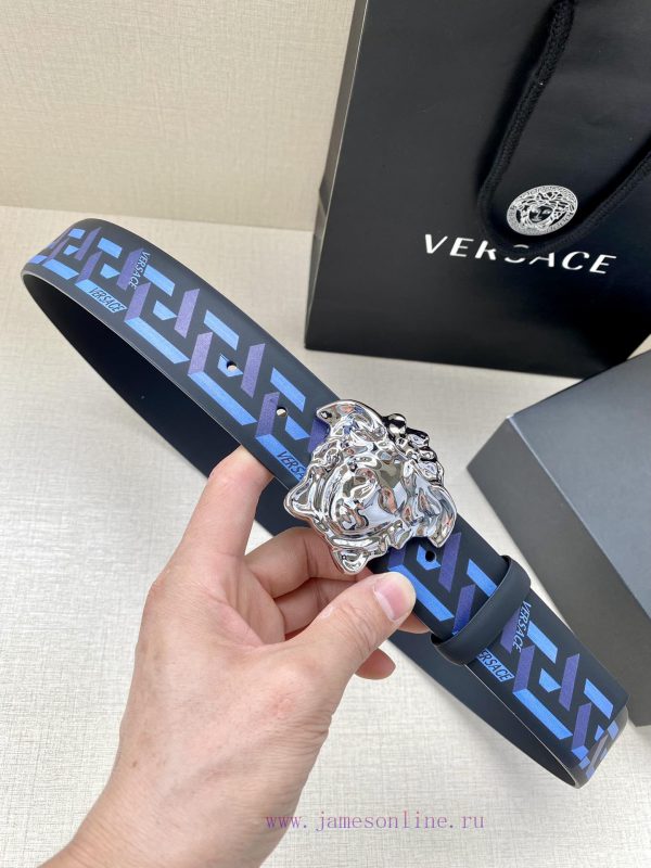 Width 4.0cm VERSACE This classic Versace belt is made of soft calf leather, adorned with La l84mijg0