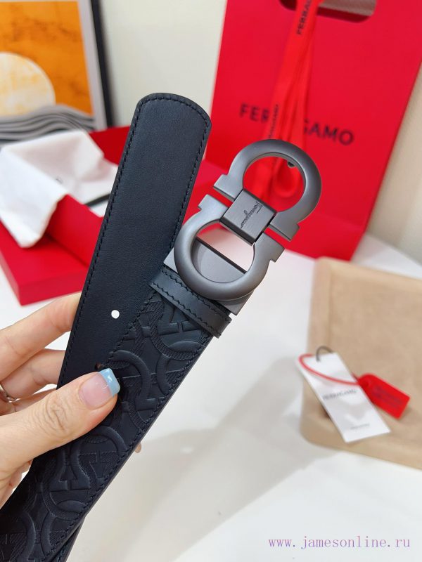 This double-sided belt is fashionable and versatile, making it an indispensable men's access 1mezucxm
