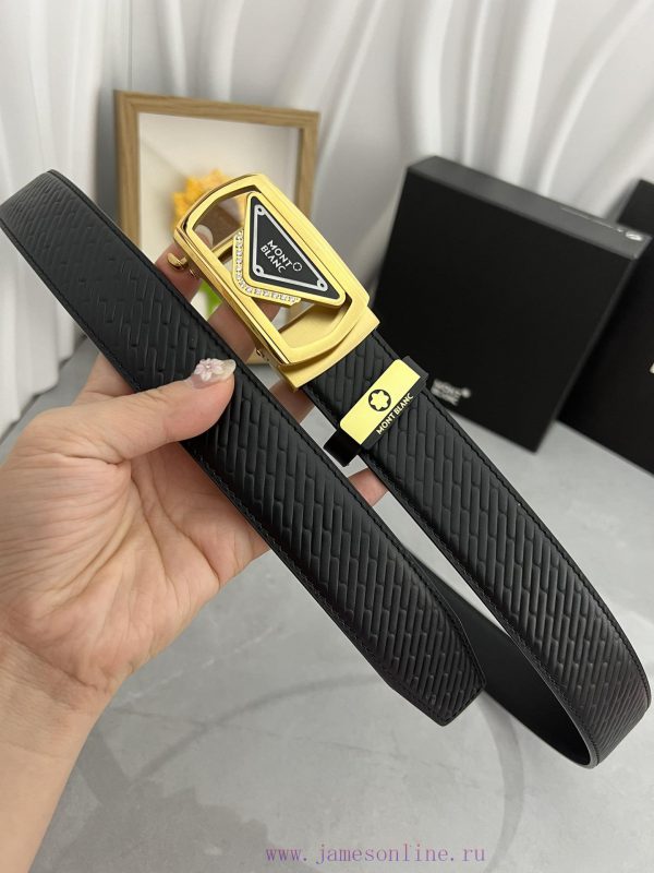 Montblanc Automatic BeltMaterial: Leather Belt with 100% Head Layer. The leather belt is gua idc3q4o2 - Image 3