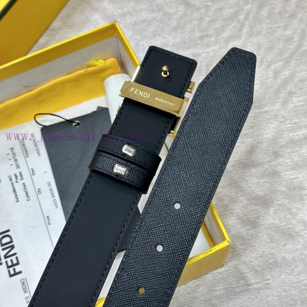 FENDL's 3.5cm wide double-sided cowhide production with classic FF copper buckle, classic fa qrc6cfcs - Image 9