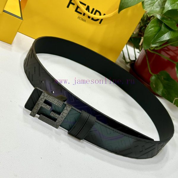 FENDL 40MM wide double-sided original calf leather with a single ruthenium palladium plated uqgd3ukp