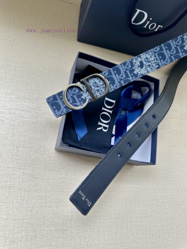 Width 3.5cm. This double-sided belt is made of 35mm blue denim fabric with smooth cowhide Ob 1z92stqo - Image 9