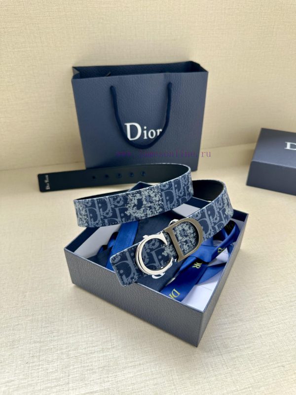 Width 3.5cm. This double-sided belt is made of 35mm blue denim fabric with smooth cowhide Ob 1z92stqo - Image 10