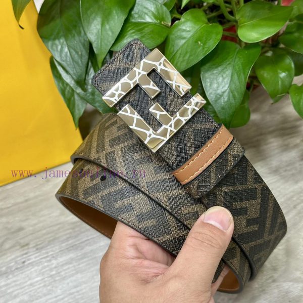 (Image+10)FENDI style, width 4.0CM, double ring front and back waist belt with FF nail buckl 8zjcqbe4