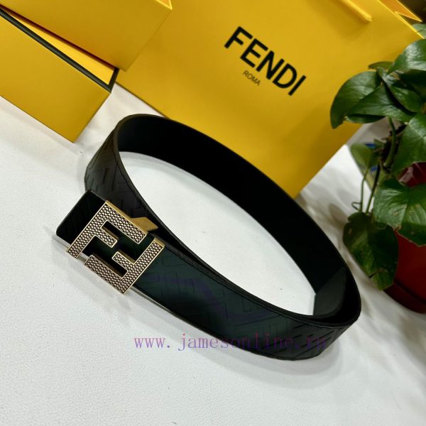 FENDL 40MM wide double-sided original calf leather with a single ruthenium palladium plated b2q9b3yt
