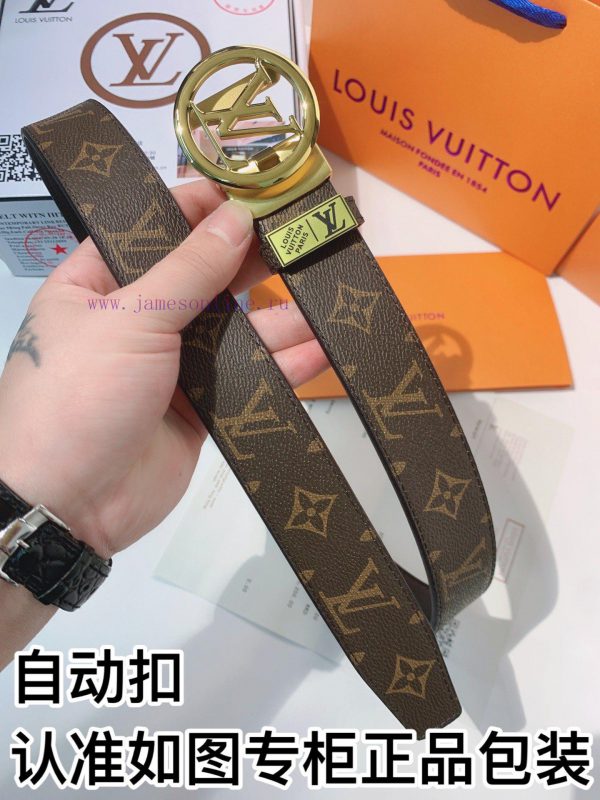 Belt LV Louis Vuitton automatic buckleThe waistband is made of 100% cowhide, ensuring the sa a268c08n - Image 5