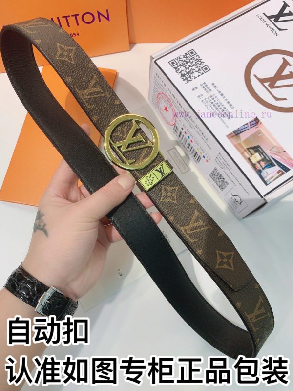 Belt LV Louis Vuitton automatic buckleThe waistband is made of 100% cowhide, ensuring the sa a268c08n - Image 7