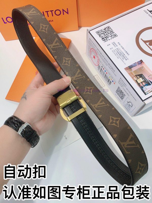 Belt LV Louis Vuitton automatic buckleThe waistband is made of 100% cowhide, ensuring the sa a268c08n - Image 9