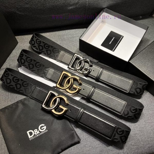 DG Dolce&Gabbana, Width 4.0cm Dolce&Gabbana New Men's Ribbon Printed Belt, Paired with Logo 6yey8b1n